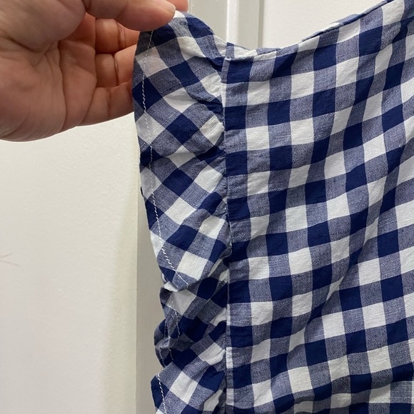 Maeve Anthropologie Flounce Gingham Buttoned Down Blouse Top - Picture 6 of 10